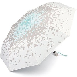 ESPRIT Women's Collapsible Umbrella with Automatic Opens and easymatic Butterfly Kiss Aqua Multicolour grau-aqua 95 cm