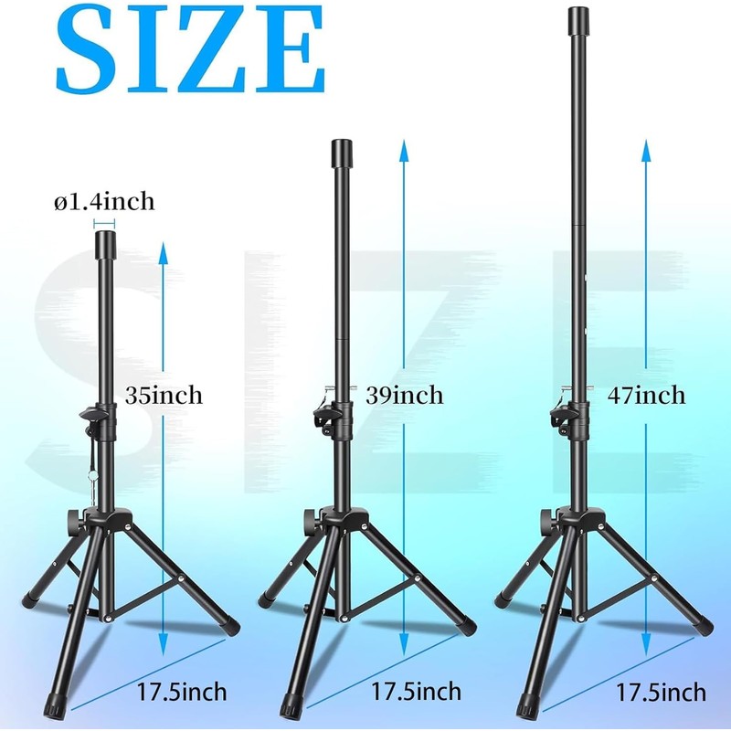 GZGDLJQ Heavy Duty Speaker Stands Pair LED Multi Colors, DJ