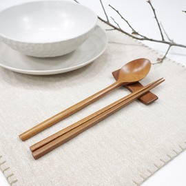Huhome Lacquered Wooden Spoon Set Spoon Chopsticks Wood Spoon, 7. Pastel Blue / 휴홈 옻칠 나무 수저세트 숟가락 젓가락 우드 수저, 7. 파스텔블루