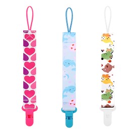Sujetador para chupones de bebé, Pack de 3 Sujetadores, Clip universal, Chupon, Regalo Baby Shower, Correa para chupon, Bebé, Unisex, Niño, Niña, Sujetador de chupon para bebé.