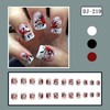 French Tip Press on Nails Short Square Fake Nails with