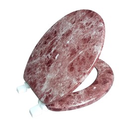 J&V Textiles Round Toilet Seat With Easy Clean & Change Hinge (Burgundy)*