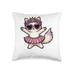 Cat Skirt Heart Shape Sunglasses Dabbing Dance Lover Throw Pillow