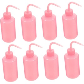 LIFKOME Botellas Exprimibles Para Limpieza De Pestañas 8 Piezas 250 Ml Anti Goteo Boquilla Curva Rosa Uso Profesional y Personal Salón De Belleza