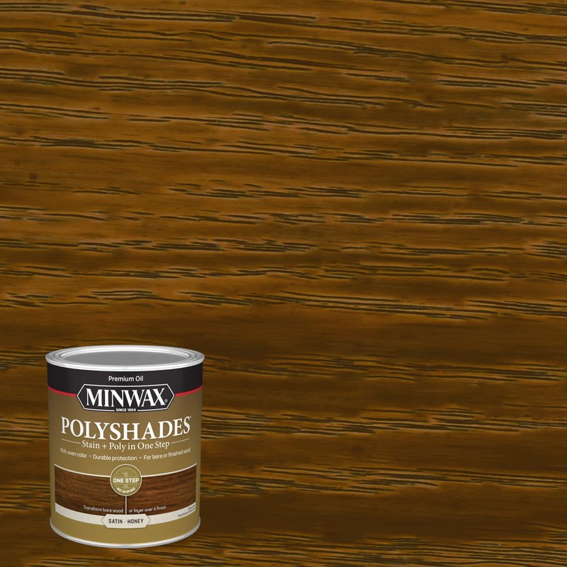 Minwax PolyShades Wood Stain + Polyurethane Finish – Quart, Honey,