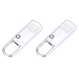 TopHomer Zipper Repair Kit, 2Pcs Silver Zip Pullers, Removable Metal Zipper Pull Tabs, Zipper Pulls Replacement for Purse, Clothes, Jeans, Suitcase, Luggage