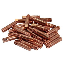 RIVERWELD MAG MIG Contact Tips 1.0mm M6x25mm 140.0253 Copper Consumables for 15AK MB15 Welding Torch Pack of 50