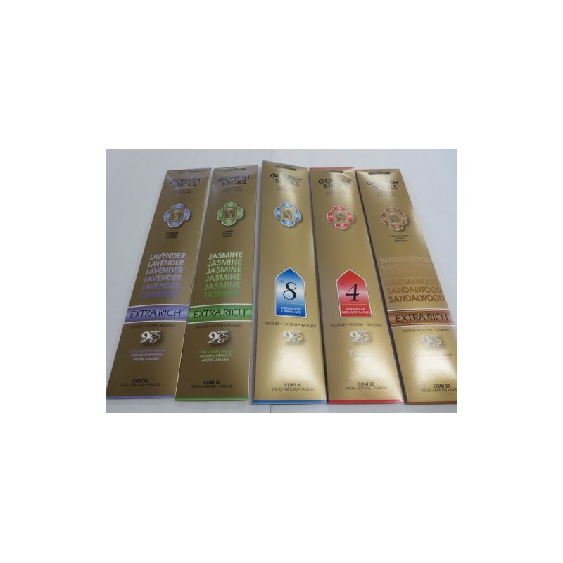 Gonesh Incense Sticks Variety Value Pack (100 Sticks) Lavender/Sandalwood/Jasmine/Spring Mist/Orchard