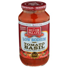 SILVER PALATE Low Sodium Tomato Basil Sauce, 25 OZ