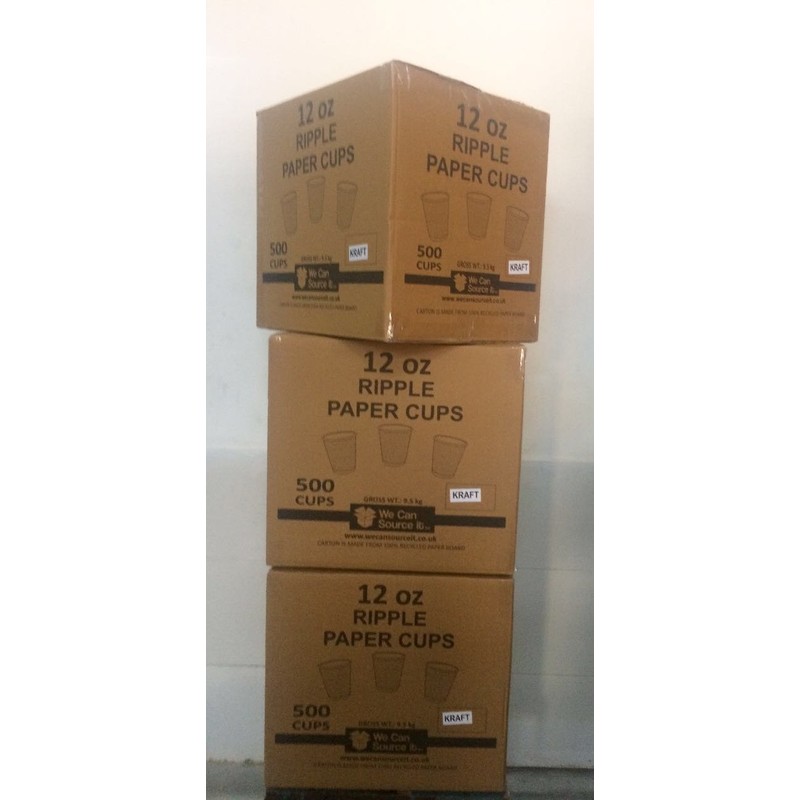 We Can Source It Ltd - 12oz. Brown Kraft Ripple