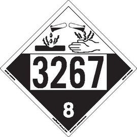 Labelmaster ZT4-3267 UN 3267 Corrosive Hazmat Placard, Tagboard (Pack of 25)