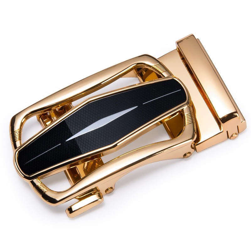 Barry.Wang Mens Formal Belt,Full Grain Leather with Automatic Buckle Nickel