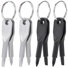 Eyech 8Pcs Mini Keychain Screwdriver,Outdoor Portable EDC Multifunction Screwdriver Set Flat Head & Phillips Screwdriver Wrench Tool with Key Ring