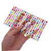Angoily 4 Sheets Round Rhinestones Nail Art Stickers Gems for