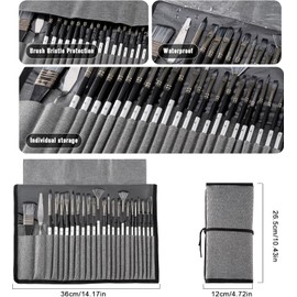 Art Paint Brushes Set for Watercolor, Acrylic, Oil, Rock Painting, Nail Brush, 24 Different Sizes with Organizing Case for Artists, 24 Piece Acrylic Paint Brush Set, Premium Watercolour Brush,