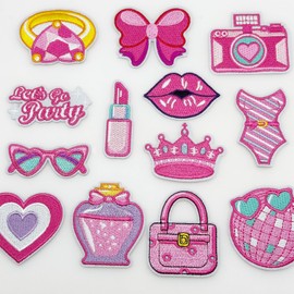 JMZLLRX 11 PCS Strawberry Iron on Patches, Sew on Patch Embroidered Appliques Sticker for Clothes Dress Hat Jeans