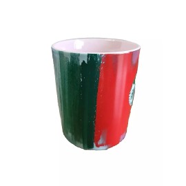 Starbucks 2021 Christmas Vertical Holiday Paint Stripes 9.5oz Mug With D Handle