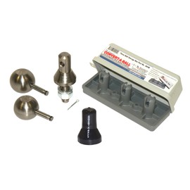 Convert-A-Ball Long Shank 2-Ball Set - 1 7/8 and 2 inch Balls with Stem Cover and Storage Case