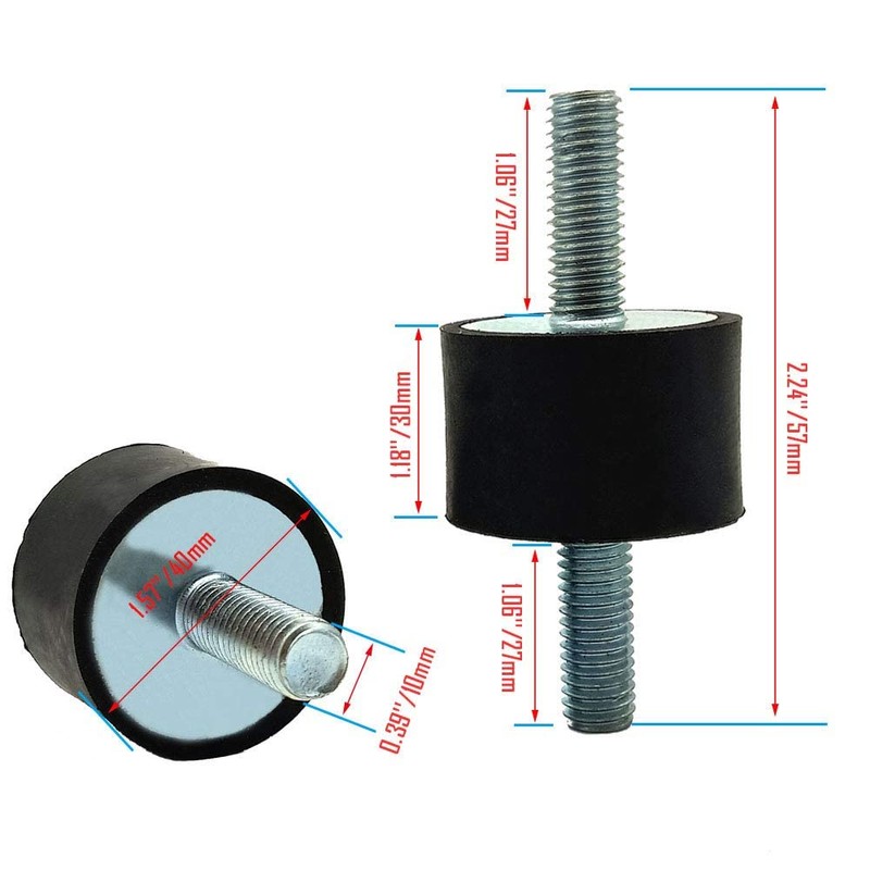 BOPOREAE 4 Pcs M10 40 x 30 mm Rubber Isolator