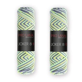 Set of 2 Pro Lana Joker 8 Colours, 100% Cotton, 50g/85m LL, Pot Holder Yarn, NS3.5-4.5 (535)