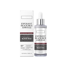 Sérum Facial Exfoliante de Arroz Negro y Arroz, Ampolla Hidratante con Niacinamida, Iluminador y Suavizante for Todo Tipo de Piel (1pc)(Arroz Negro)