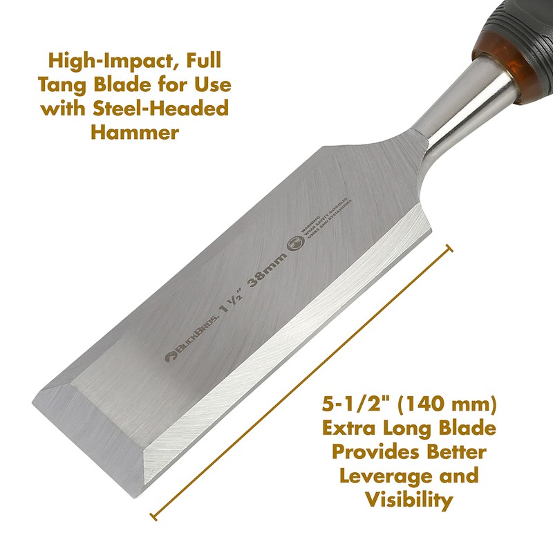 Buck Brothers 74818 Pro Full Tang Wood Chisel – 1-1/2"