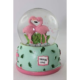 Out of the blue, Roxan 1903631 shaking ball, polyresin, glitter ball, flamingo, green, 6.5 cm x 4.7 cm