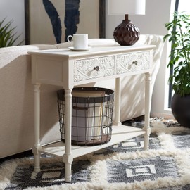 SAFAVIEH Home Collection Josie Distressed White 2-Drawer Console Table