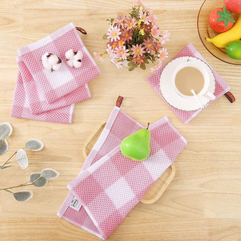 smiry 100% Cotton Kitchen Towels, 13" x 28", 6 Pack