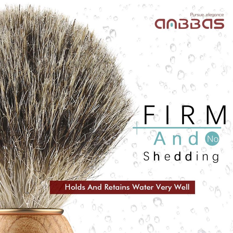 Anbbas Shaving Brush, Handmade Pure Badger Hair Brush with Natural