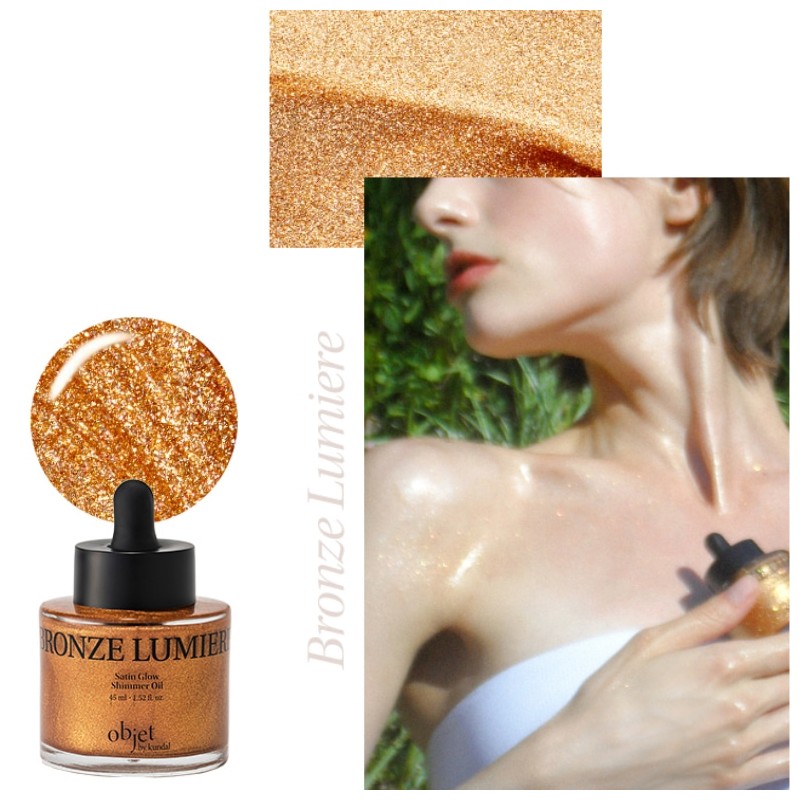 OBJET BY KUNDAL Satin Glow Shimmer Oil 45ml, Type:Santal Rose
