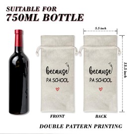 LONLONBANG PA School Graduation Gift Wine Bag Physician Assistant Nurse Graduation Party Decoration Favor Nurse Week Gift Wine Bag for Nurse Her Women Because PA School Linen Wine Bag 1 Pcs