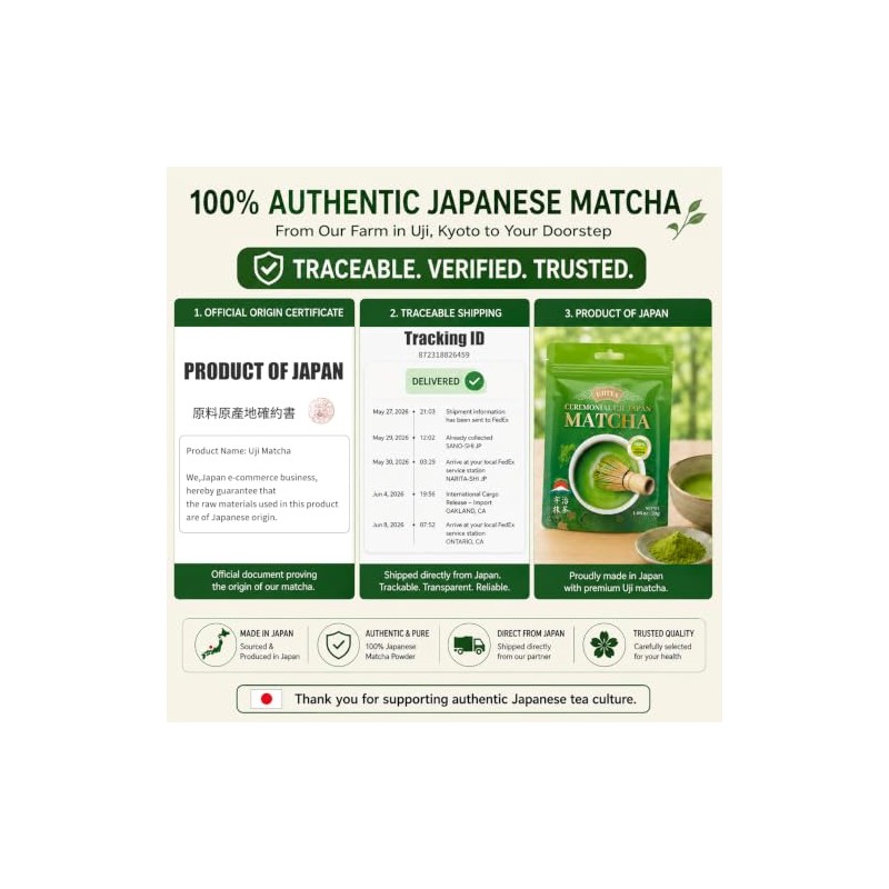 Ceremonial Grade Uji Matcha Powder - Stone-Ground from Kyoto, Japan
