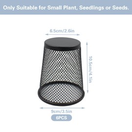 6 PCS Small Chicken Wire Plant Covers for Seedling, 3.5 Inch Mini Garden Cloches Metal Netting Protectors for Keeping Chicken Squirrels Birds Out, Only Suitable for Very Small Seedlings or Seeds