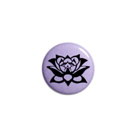 Vintage 80s 90s Style Pin Button Purple Lotus Flower Backpack Pin 1” 54-26