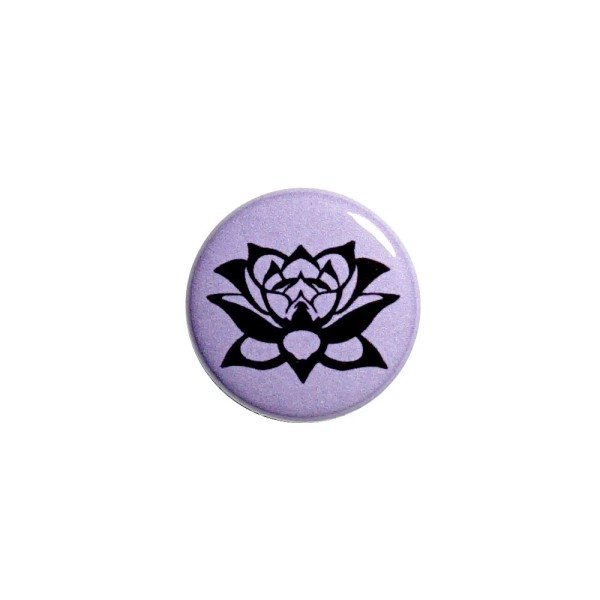 Vintage 80s 90s Style Pin Button Purple Lotus Flower Backpack
