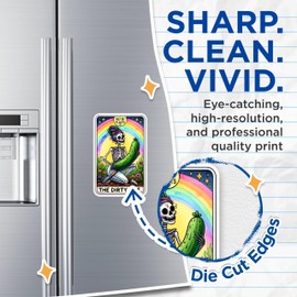 (2 Pack) The Dirty Hoe Tarot Card Magnets - Wet My Plants Funny Gardener Jokes - 5" On Longest Side - Premium Magnet - for Cars, Refrigerators, Toolboxes, Lockers - Made in USA - MAG1108