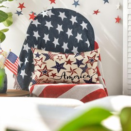 AVOIN colorlife 4th of July Patriotic Independence Throw Pillow Cover, 12 x 20 Inch Memorial Day America Stars Decor Cushion Case for Sofa Couch