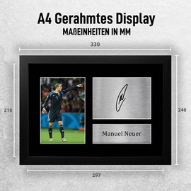 HWC Trading A4 FR Manuel New Germany Gifts Printed Autographs Picture for Fans and Supporters - A4 Framed