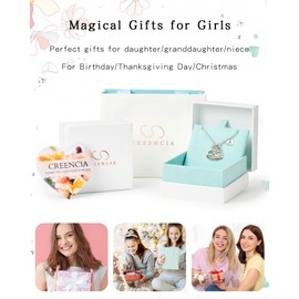 CREENCIA Mermaid Initial Necklace for Women, Gifts for Women Sterling Silver Necklaces, Rose Gold Heart Letter Jewelry, Christmas, Valentine's Day Birthday Gift for Daughter, Girlfriend, Niece