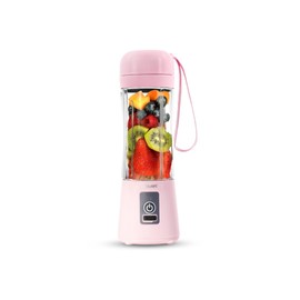 QUIK Portable Blender - Cordless 13oz. Personal Blender for Shakes and Smoothies, BPA Free, USB-C Rechargeable, Mini juicer for Travel, Leakproof, Powerful Blending, Juicer Cup, Ice Crush, Pink