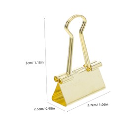 Operitacx 48st Goldfarbener Metallclip Büroklammer Büromappenclip Süße Bindeklammern Heftklammern Aus Metall Metallklammer Clip Für Dokumentenmappen Eiserne Binderklammern Eisen Golden