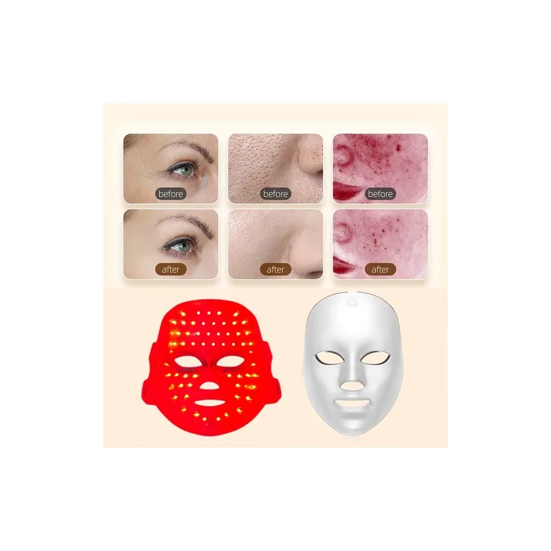 Máscara Belleza Led Facial Terapia 7 Colores Cara Rejuvenece