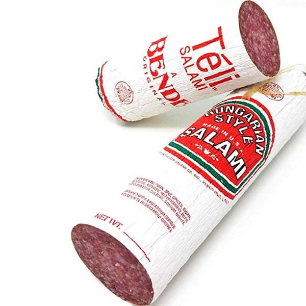 Hungarian Style Brand Salami, Dry Aged Pork Sausage, Teli Long by Bende 2 lb