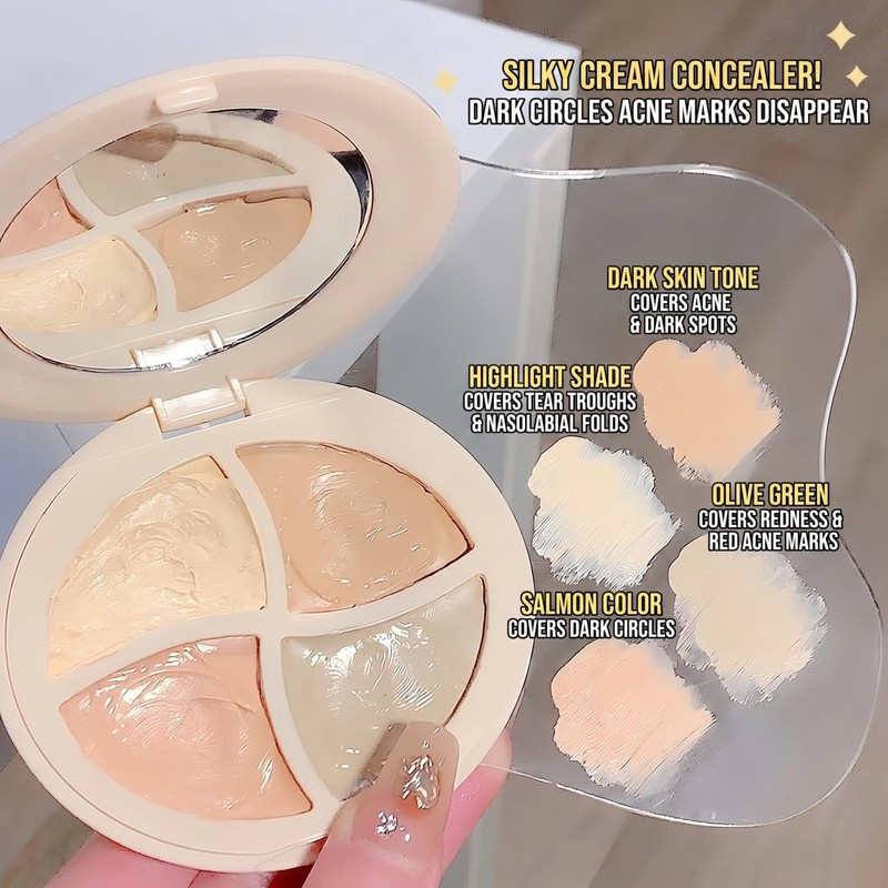 4 Colour Brand Full Coverage Palette with Brush - Waterproof