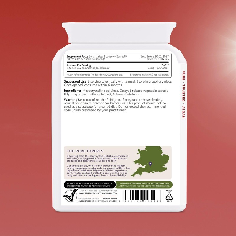 Vitamin B12 Adenosylcobalamin Delayed Release | High Strength 1000mcg Vitamin