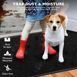 4ft x 6ft Outside Indoor Front Door Mat for Entrance, Commercial Floor Mat for Entryway, Custom Sizes Heavy Duty Dirt Trapper Non-Slip Low-Profile Weather-Resistant Welcome Doormat with Rubber Backed