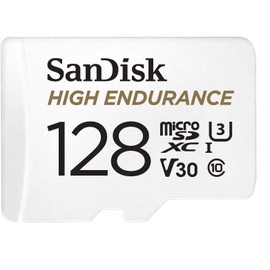 SanDisk High Endurance 128GB MicroSDXC Memory Card with Adapter Works with Rexing Dash Camera V1, V1-4K, V5, V1GW (SDSQQNR-128G-GN6IA) Bundle with (1) Everything But Stromboli Micro & SD Card Reader