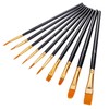 Paint Brushes Nylon,10 Pack Artist Paintbrushes with Oblique Head Painting