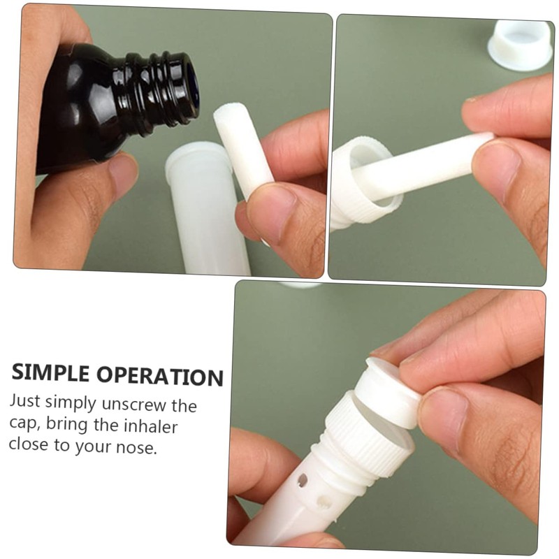 Beavorty 10pcs White Aromatherapy Essential Oil Tubes for Relief Refillable